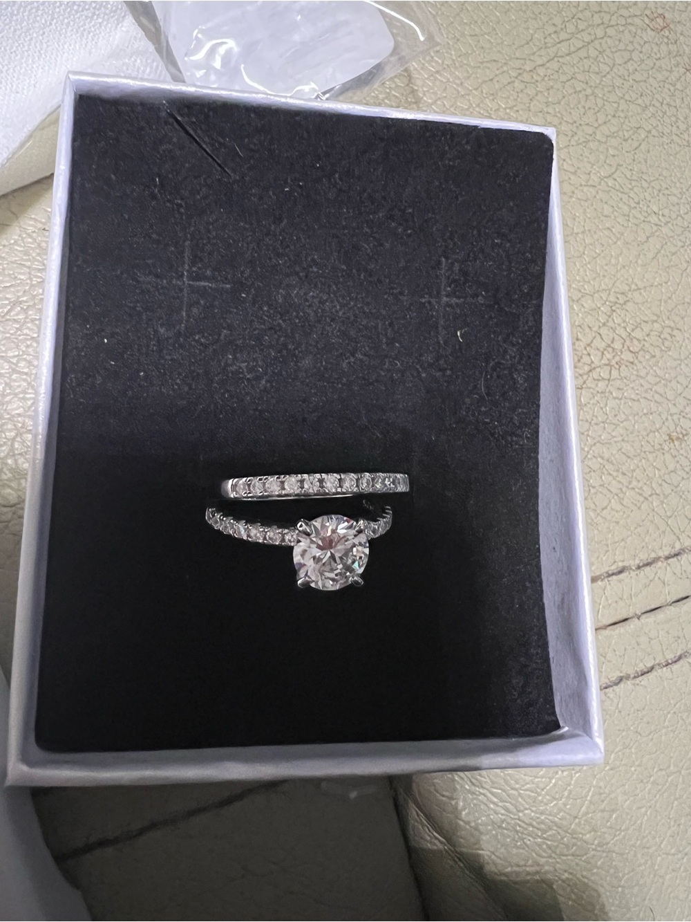 Classic Silver-Tone Solitaire Engagement Ring Set in Clear Crystal